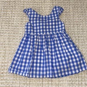 White and blue infant dress